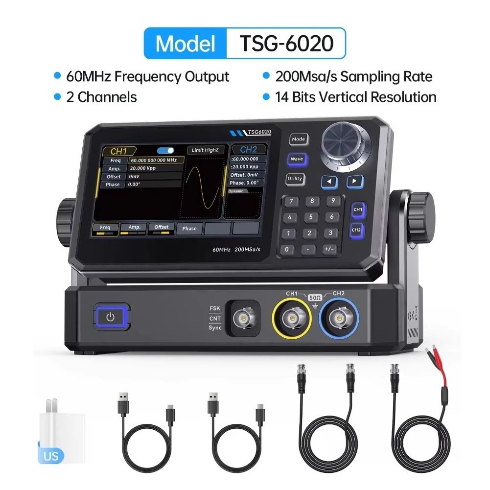 Générateur de fonctions à doub - Dual Channel Arbitrary Waveform Function Generator 60Mhz avis et prix