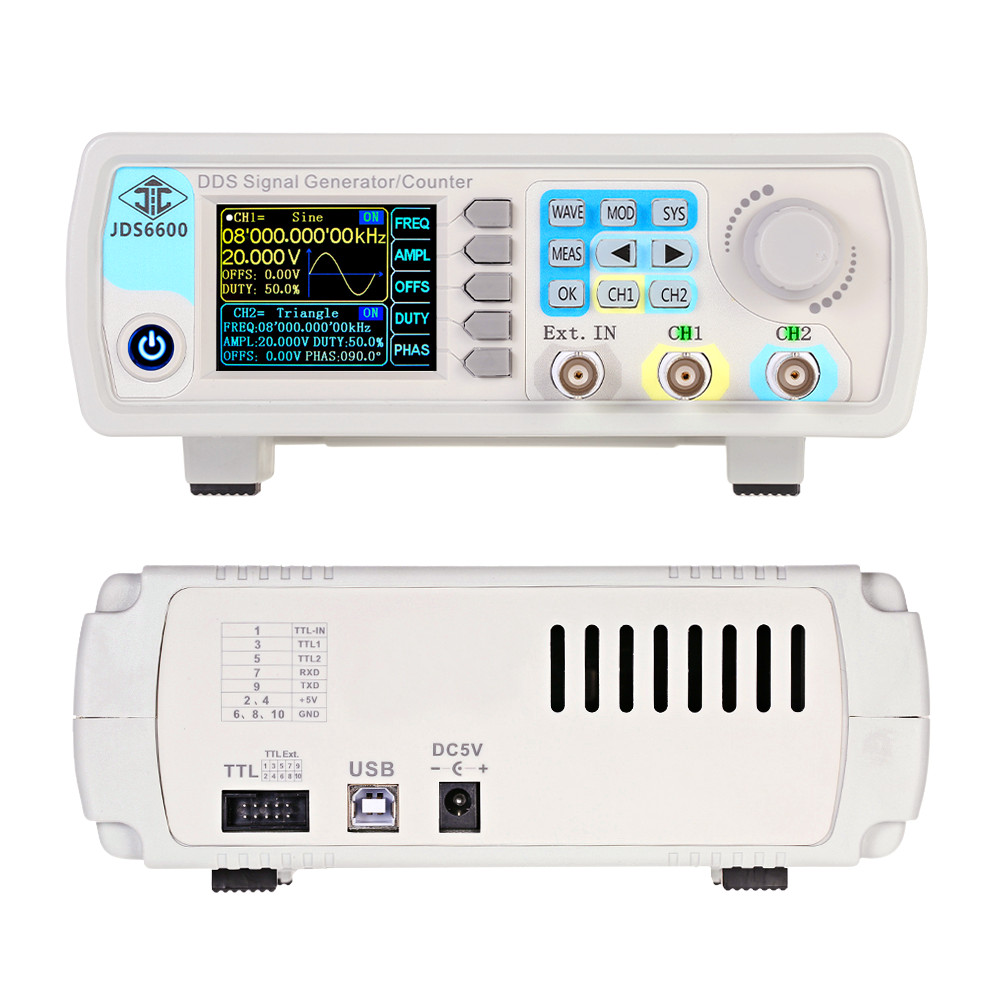 JDS6600 15/30/40/50/60MHz DDS  - Dual Channel Arbitrary Waveform Function Generator 60Mhz avis et prix